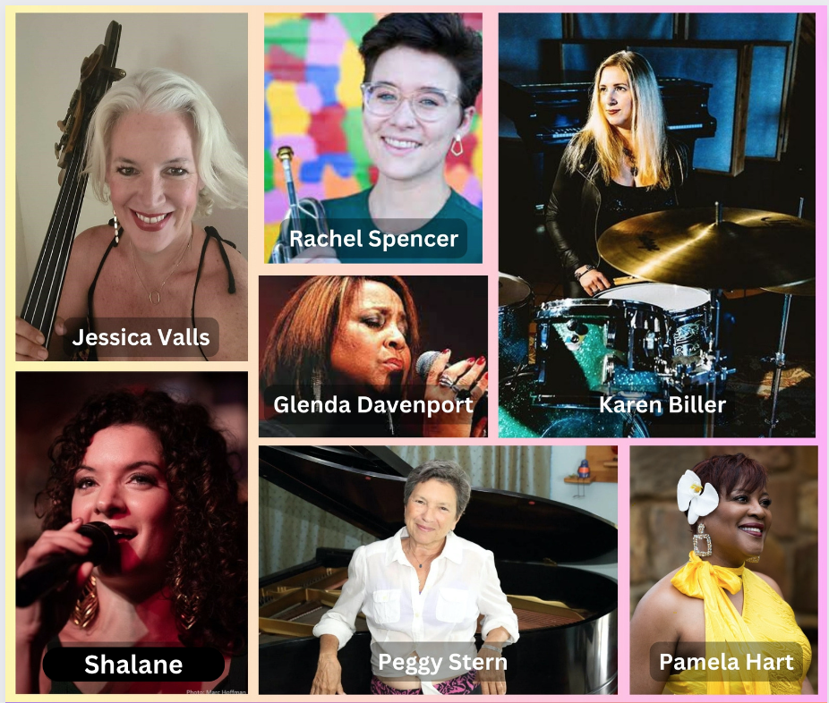 Image shows the performers for the HAAM Women in Jazz event. Information is below.