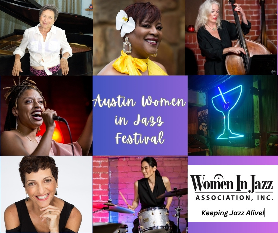 Image shows the flyer for the Austin Women in Jazz festival. Information is below.